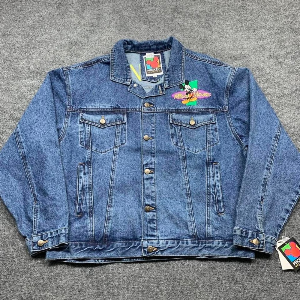 Vintage‎ 90s Mickey Unlimited Mickey Mouse Denim Jacket Size XL